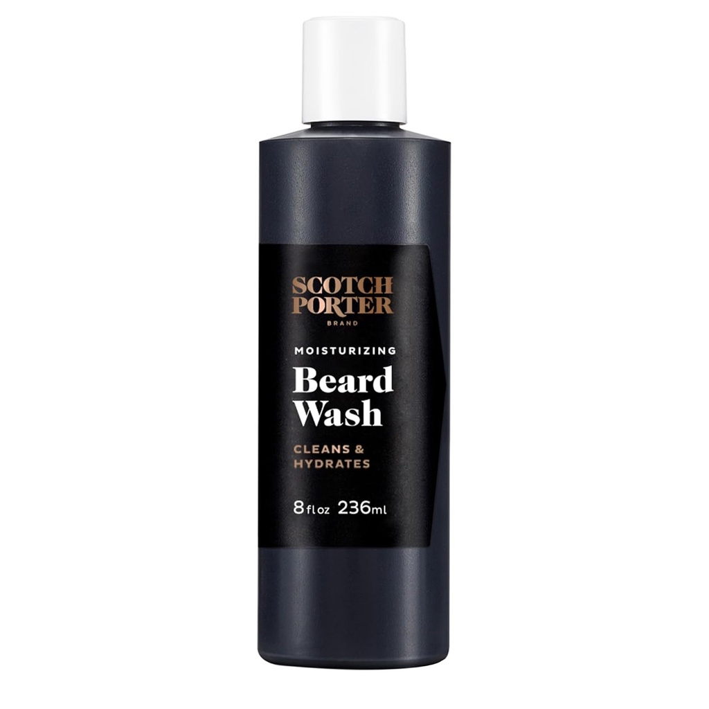 Scotch Porter vlažilna brada Wash – čiščenje, osvežitev, Hydrate & Mehak Coarse, Suh obraz las, medtem ko ščiti kožo za Fuller / Zdravje videz brado – Original Scent, 8 oz. Steklenica