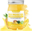 mehkužec Sea Moss Gel Ananapple arome 12 OZ - Wildcrafted Irish Sea Moss Gel Organic Raw 92 Minerali in vitamini Non-GMO Gluten-free Vegan dodatki Imunska ščitnica Prebavna podpora