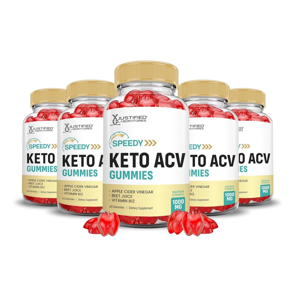 Upravičeni laboratoriji (5 Pack Speedy Keto ACV Gummies Napredna Formula 1000MG Speedy Keto Gummies Apple Cider Vinegar Oblikovan z Granit Beet Juice v prahu B12 Vegan Non GSO 300 Gummies