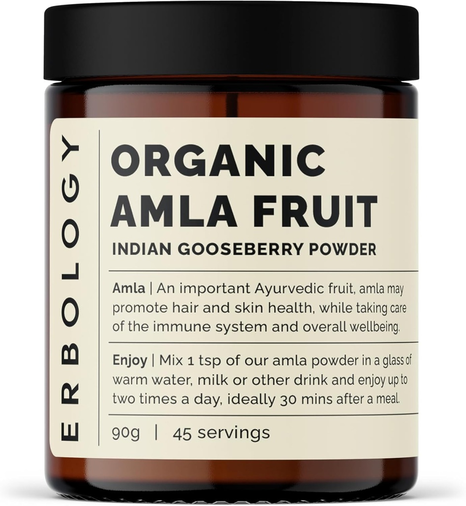 100% Organska Amla v prahu 3,2 oz - 45 Servisi - Indijska Gooseberry - Imuniteta Podpora - Regeneracija kože in las - Bogata z vitaminom C - Naravnost s kmetije v Indiji - Raw, Vegan in Gluten-free