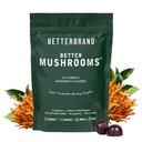 Betterbrand BetterMushrooms Nootropic Gummies - podpira boljše zdravje Gut, kognitivne funkcije, mentalna jasnost z 10 Funkcionalne gobe - 60 Gummies - Raspberry Flavor - Paket 1