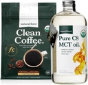 Naravna sila temna pražena čista kava + organska čista C8 MCT Oil Bundle – 100% C8 MCTs & Mold & Mycotoksin Free Coffee – Ne-GMO, Keto, Paleo in Vegan - 12 Oz in 32 Oz