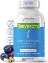 VEEZE Resveratrol dodatek 600mg 60 Kapsule & 60 Serving - Izdelano v ZDA Natural & Organic Resveratrol - bogata z antioksidanti & Trans Resveratrol za dobro počutje podporo - Premium Organic Resveratrol