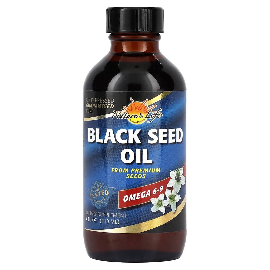 Natures Life Black Seed Oil, Cold-Presed Black Cumin Seme Oil - Joint, Prebavno zdravje, in imunske podpore - Lab preverjeno, 60-dnevni denar nazaj garancije - 23 Servings, 4 Fl. Oz.