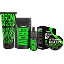 Komplet za rast brade w/ 2X Balzam za brado biotin za moške & Mustache Wax + GROW 11- v-1 Mens Šampon & balzam (Šampon za rast zraka za moške w/Biotin) + GROW Facial las rastnega olja (Made in America)