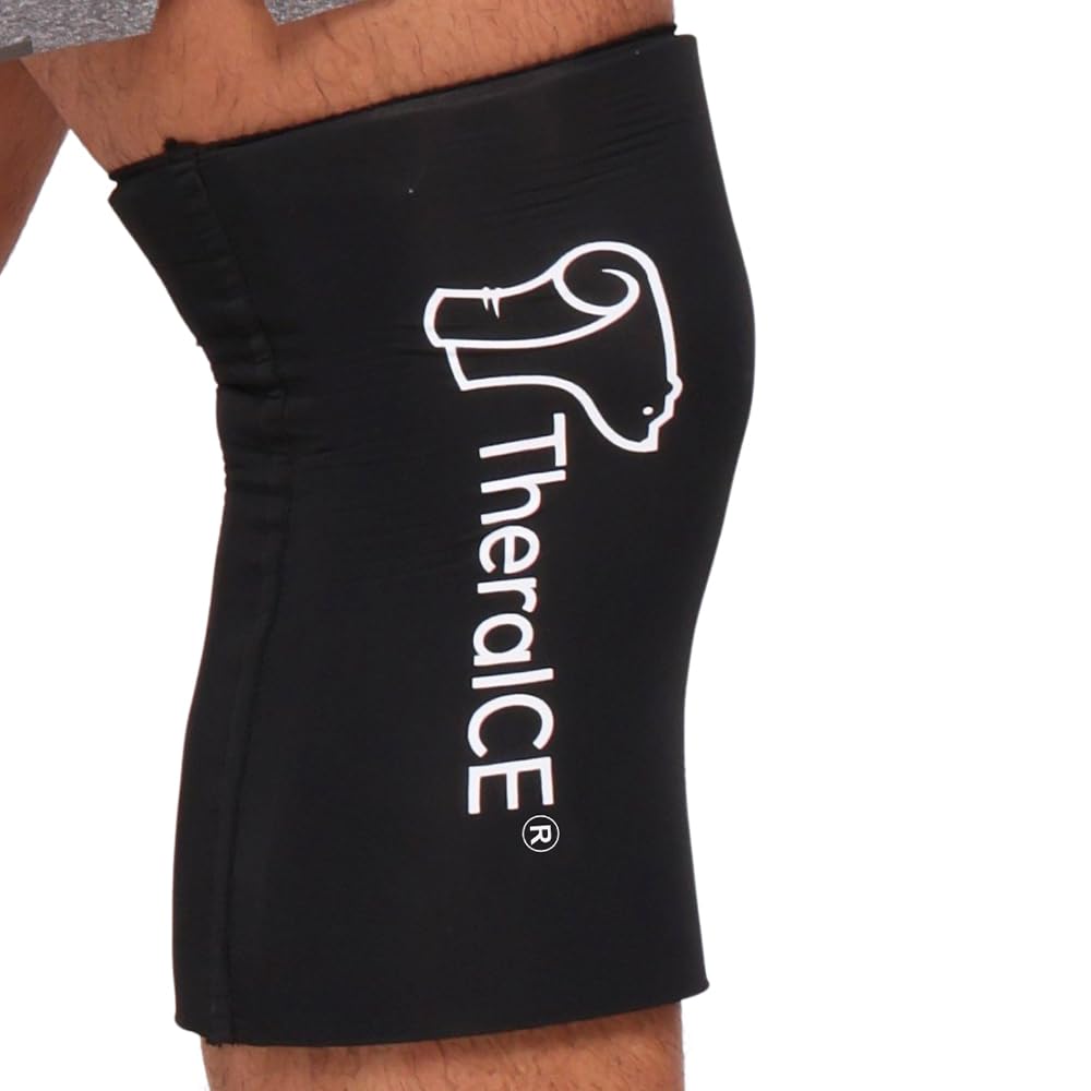 TheraICE koleno Ledeni zavoj Kompresijski rokav za poškodbe, Reasible Gel Cold Packs tudi za komolce, Angle & Calf - Fleksibilni Cold Overcover za Meniskus, ACL, MCL lajšanje bolečine