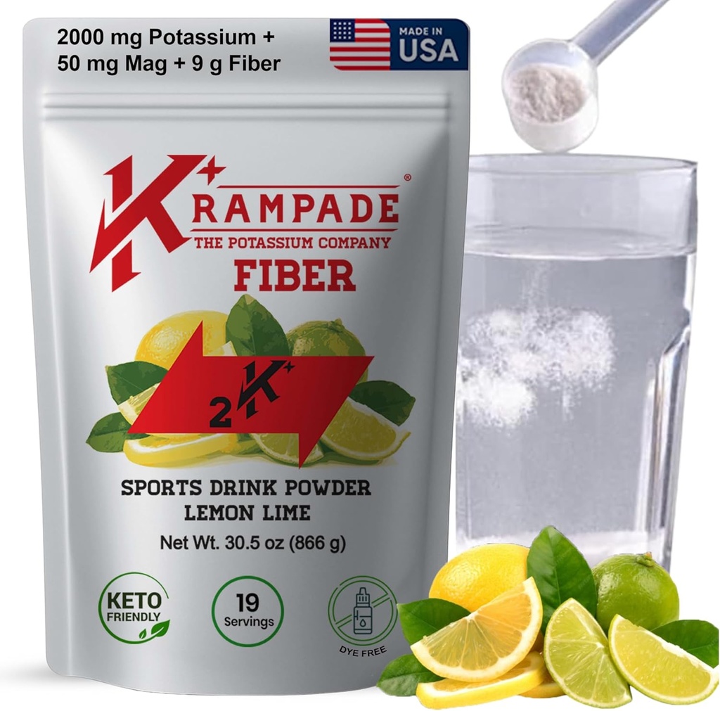 Krampade Fiber Supplement Elektroliti Powder - 9g Prebiotične Fiber + 2000mg Kalijev Dodatek + Magnezij 