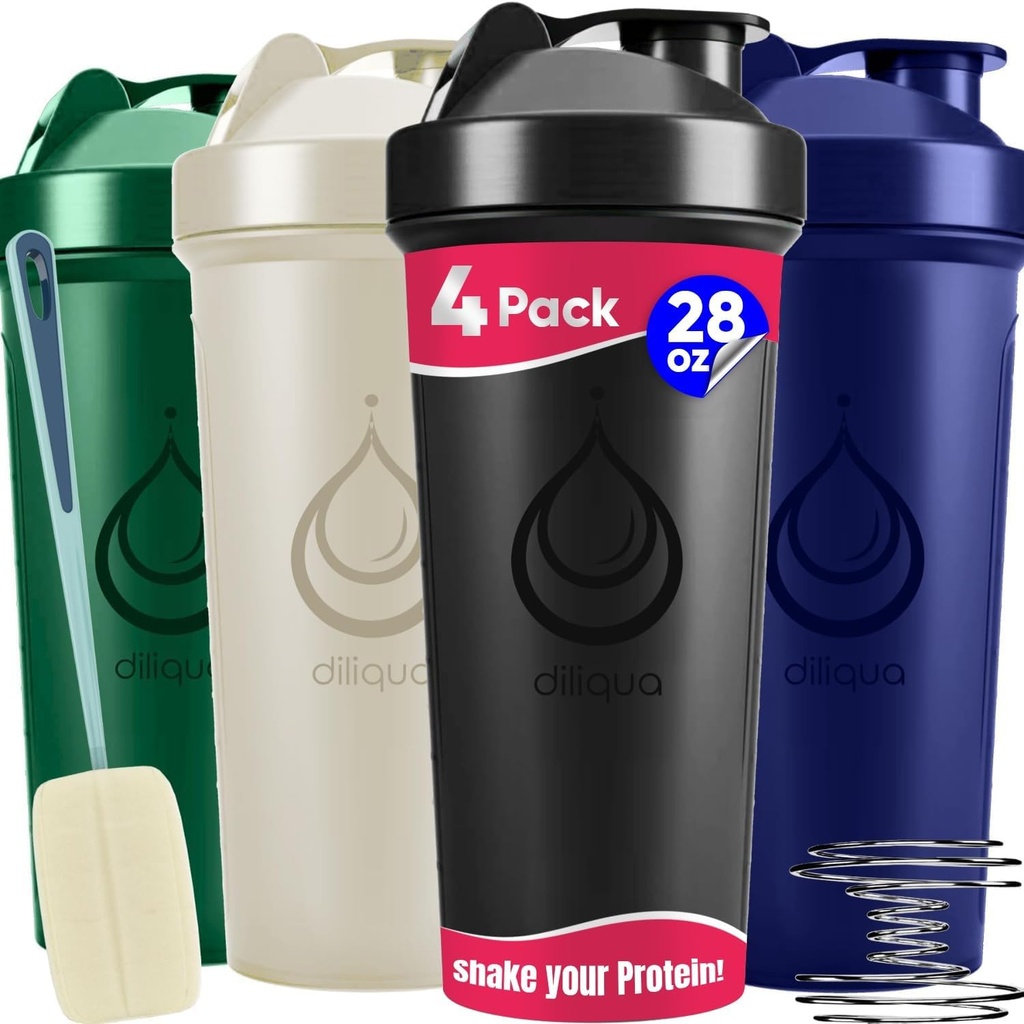 4 PAKIRANJE, 28 oz Shaker Plastenke z močnimi žico Whiski za mešanice beljakovin 