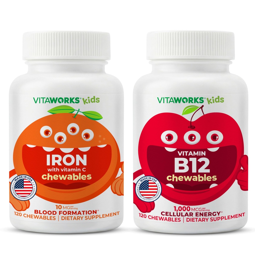 Otroci železo 10mg + vitamin C Žvečilni bonboni + vitamin B12 Žvečilni bonboni
