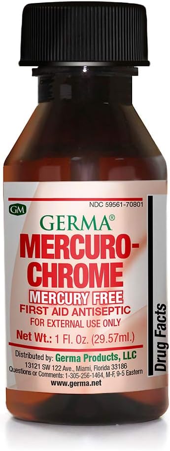 Germa Mercuro- krom brez živega srebra Antiseptična tekočina 1 oz