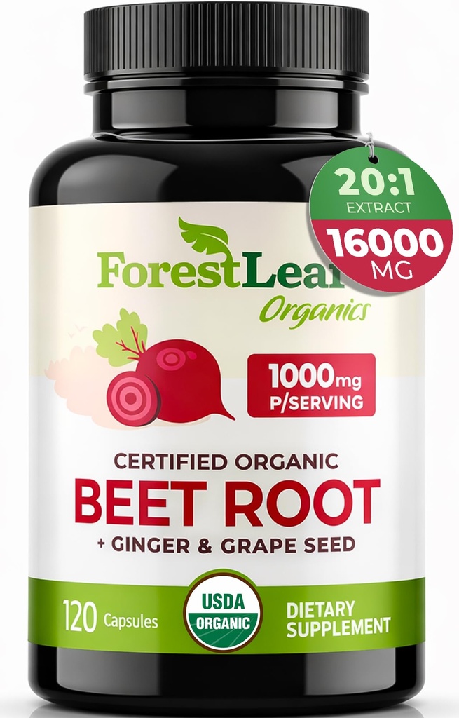 GozdLeaf organska pesa Root Kapsule - Pese dodatek 16000mg Jakost 20:1 Ekstrakt tablete w/Ginger Grozdje semena 