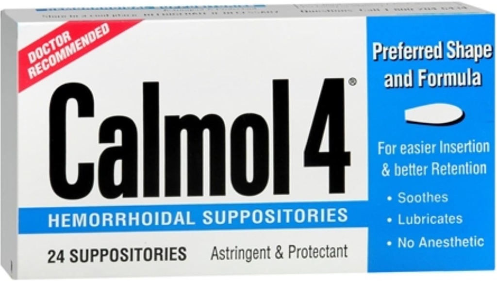 Calmol 4 hemorrrhoidalne supozitoriji 24 Vsaka (paka 3)