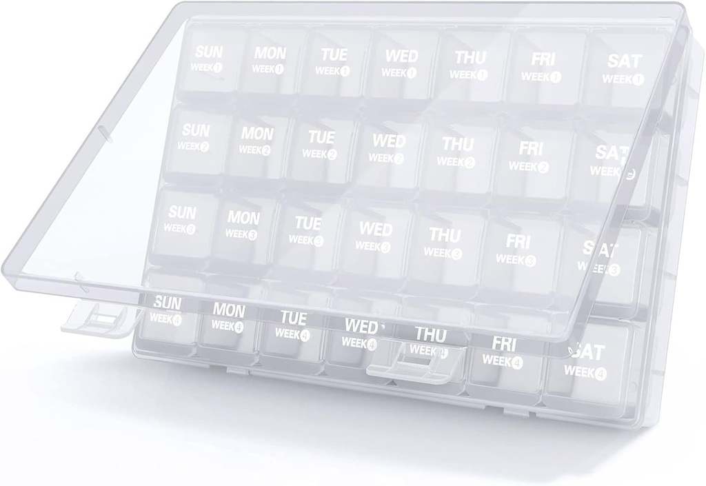 Mag mesečni tablete Organizator 28 dan tablete Box, potovalne tablete tablete Organizator, velike 4 tednov 1 mesec tablete primeri prah-proof vsebnik za tablete/vitamin/ribje olje/dodatki