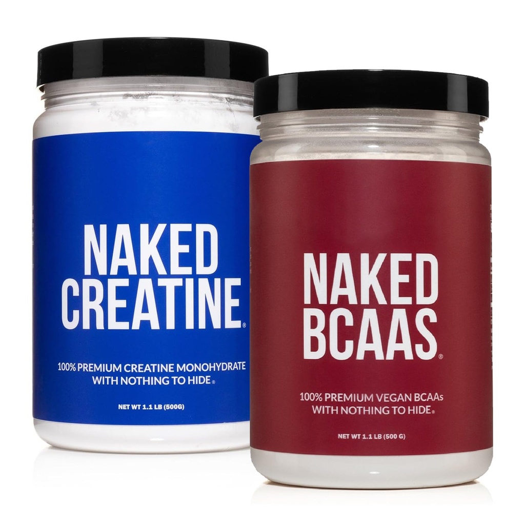 Naked Pure Creatine Monohidrat 100 Serving + 100 Serving nearomatizirani goli BCAA veganski strdek