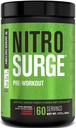 Jacked Factory NITROSURGE Pre Workout dodatek - Neskončna energija, Instant moč pridobi, Jasno Fokus, Intenzivne črpalke - NO Booster & Močni Preworkout Energy Powder - 60 Servings, Cherry Limeade