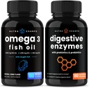 NutraChamps Omega 3 ribje olje in prebavne encime 2 paket