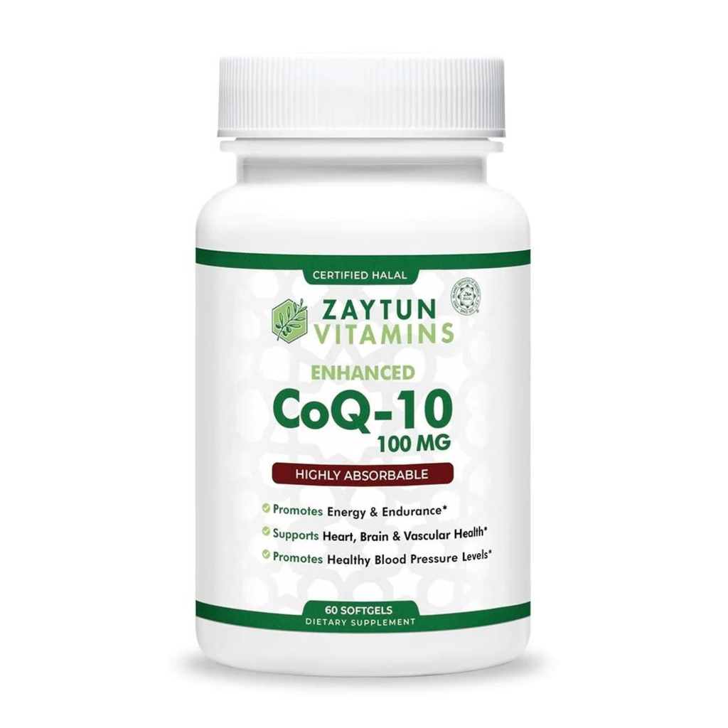 Zaytun Halal CoQ10 Zelo Absorbljiva, Ena na dan, Podpira Heart Health Support and Energy Production, 60 Mini Softgels, Made in USA - Halal Vitamins