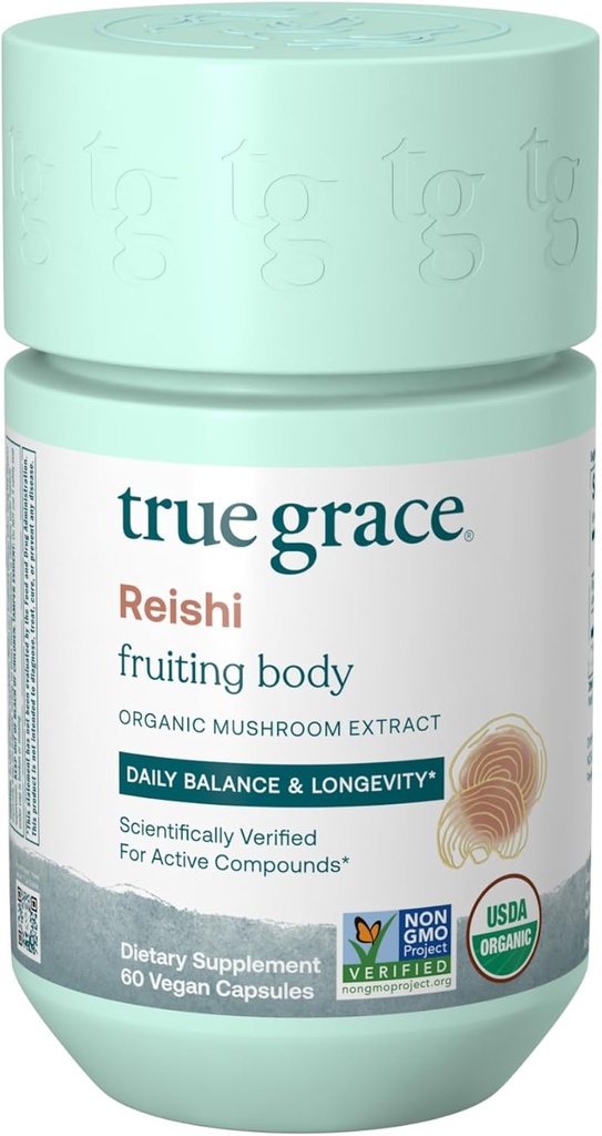 Resnična Grace Gobe Reishi Dnevno ravnovesje in dolgoživost - 60 Številčne kapsule - Organic