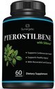 Premium Pterostilbene dodatek – Pterostilben z Resveratrol & Quercetin – Podpira zdravo staranje – Naravni vir Pterostilbene 100mg na Serving – 60 kapsul