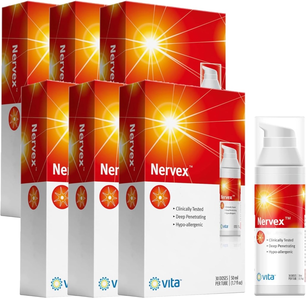 Vita Sciences Nervex maksimalna podpora nevropatije, znanstveno razvita za učinkovito naravno hitro kremo za noge, roke, noge, prste - pakiranje 6