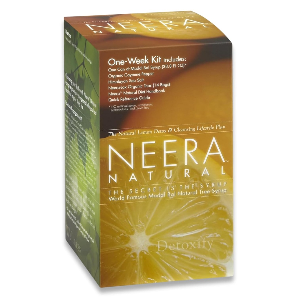 Neera Natural En teden Pack Master Cleanse Diet - Presnova Lemonade Detox Cleanser Colon & Detox Gut Cleanse, Master Cleanse Lemon Cayenne Maple Detox, 7 Day Cleanse Kit