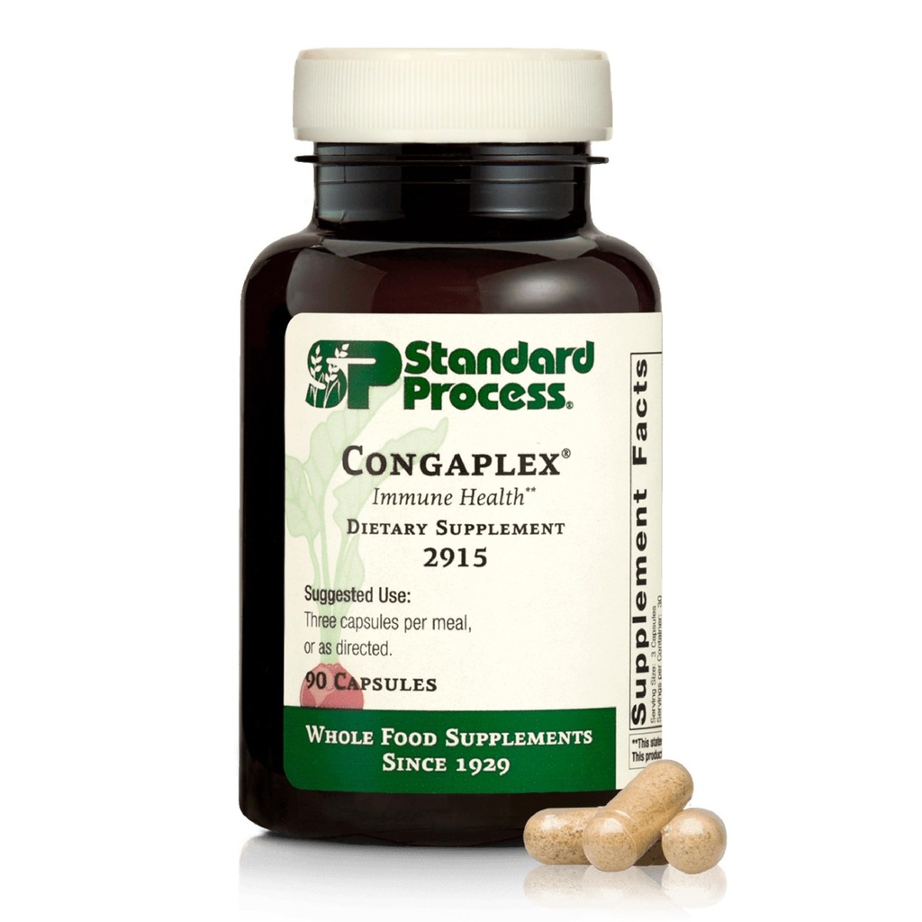 Standardni proces Inc. Congaplex, Thymus Gland Support Supplement, Podpora imunskega zdravja s kalcijevim laktatom, magnezij, vitamin C in vitamin A, Imunski sistem pomoč z gobami v prahu - 90 kapsul