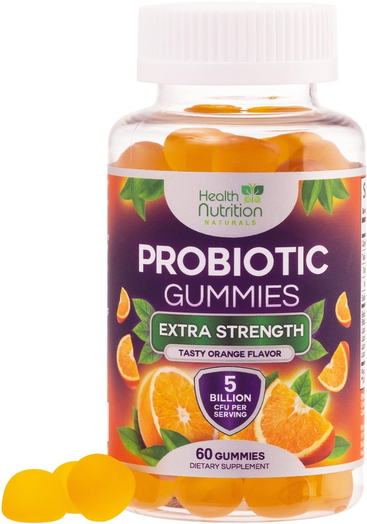 Probiotic Gumies 5 milijard CFU - Diverse Probiotic serums for Digestive Health & Gut Support Gummy for Women, Moški, & Otroci, Daily Probiotics Supplement for Imunska podpora, Non-GMO, Vegan, 60 Gumies