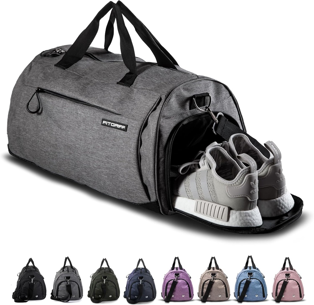 Fitgriff® Gym Torba za moške in ženske s čevlji in mokrim delom - Duffle Torba za potovanje, šport, fitnes in telovadbo