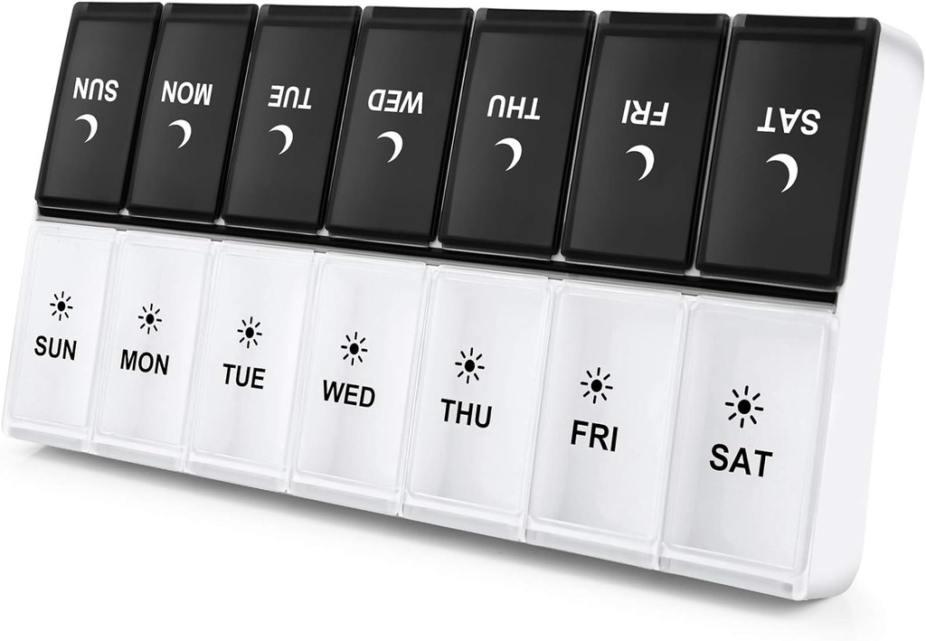 DONYING ekstra velike tablete Organizator 2 krat na dan, XL tedenske tablete Box 2 na dan, AM PM tablete primer, dan noč tablete vsebnik 7 dan, vitaminski primer dvakrat na dan