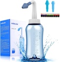 Darat Neti Pot Sinus Izpiranje steklenica, Čiščenje nosnega umivalnik tlaka Izperite nos namakanje za odrasle & Kid BPA brezplačno z nalepka termometer (300ml)