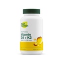 Sveža prehrana Vegan Vitamin D3 + K2 Kapsule - 5000 i.e. D3 + 100mcg K2 kot MK-7 za optimalno absorpcijo - Imunsko zdravje, zdravje kosti, razpoloženje - ne gensko spremenjeni organizmi - 90 kapsul, 3-mesečna oskrba