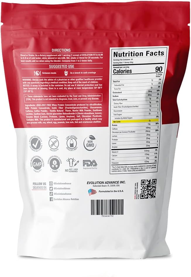 Evolution Advance Nutrition Fit & Slim Mešanica – Grass-Fed Whey Protein Powder for Easy Digestion, Keto-Odobren, Non-GMO, Stevia sladkana, naravna aroma – 2 funta (Frappullicious Coffee)