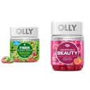 OLY Fiber Gummy obroči, 5g Prebiotične Fiber, FOS (Fructo-oligosaharidi), Prebavna podpora & Neodložljivo lepoto Gummy, za lase, kožo, nohte, Biotin, Vitamin C, Keratin, Žvečljiv dodatek