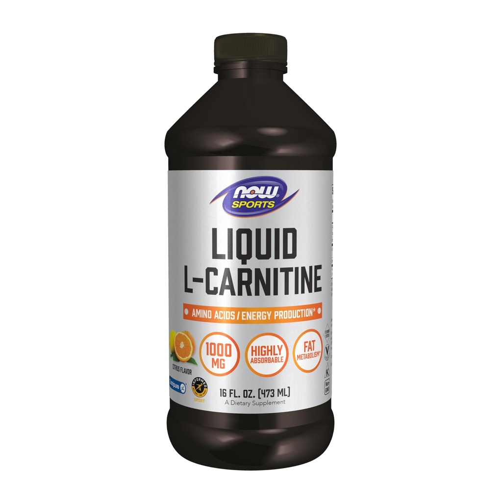 NOW Foods Sports Nutrition, L-Carnitine Tekoči 1000 mg, Zelo Absorbljivi, Citrus, 16-Ounce