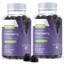 Viteey Sambucus Elderberry Gumies za odrasle – Bezgove jagode Vitamin C in cink Immunity Gumies - Vegan, Gluten-free – 120 Count