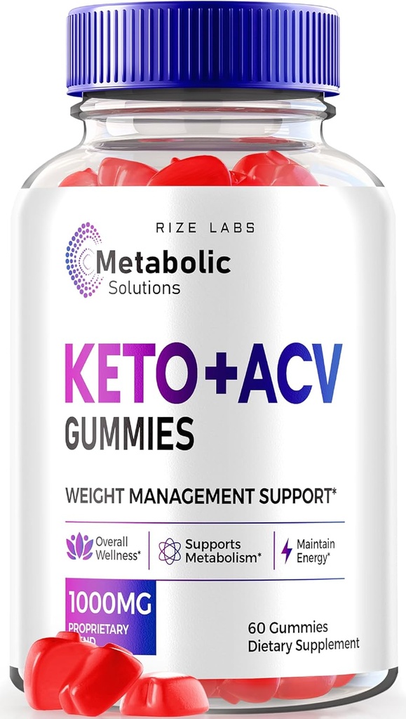 Rize laboratoriji Metabolične rešitve Keto+ACV Gumies za napredno hujšanje, Apple Cider kis, Uradni pregledi (60 Gummies)