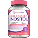 Zdravnik recepti Inositol dodatek, Myo-Inositol & D-Chiro Inositol Kapsules 2050mg na Serving, Ideal 40:1 Mešanica, Hormonsko ravnovesje za ženske, Ovarian funkcijo in podporo plodnosti, 120 Veganske kape