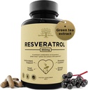 Resveratrol dodatek s Quercetin & Grozdno seme – 850mg zeliščna mešanica, polifenoli visoke jakosti in antioksidanti za splošno dobro počutje, 60 veganskih kapsul