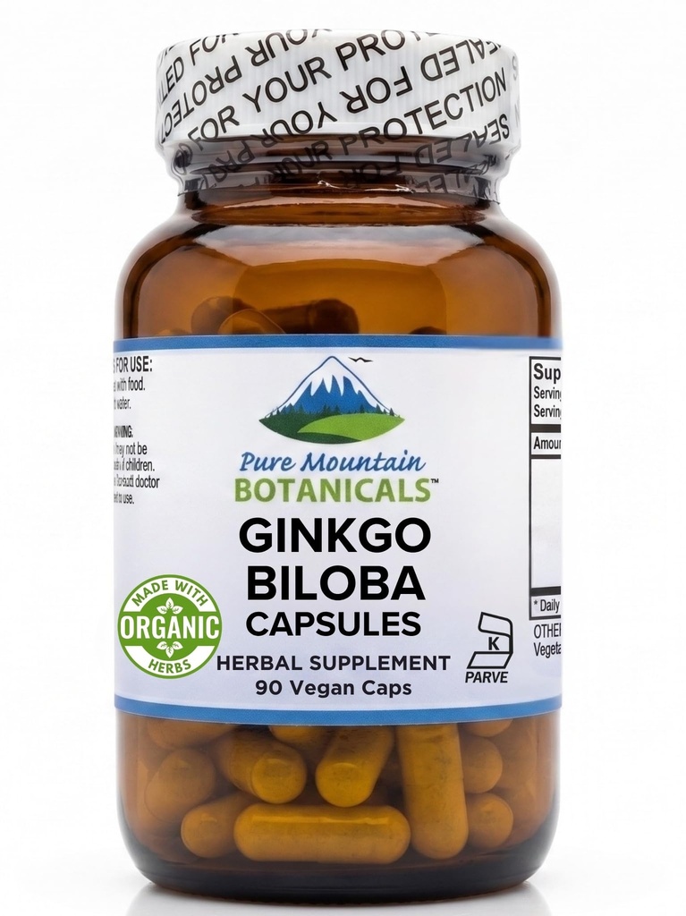 Ginkgo Biloba Kapsule – Kosher Vegan Caps z 400mg Ginkgo Biloba List in Ginko Extract dodatek