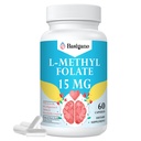 L metilfolat 15 mg (5-MTHF) - aktivna folna kislina z B6 in B12 - veganska, brez glutena, brez mleka (1 pakiranje)