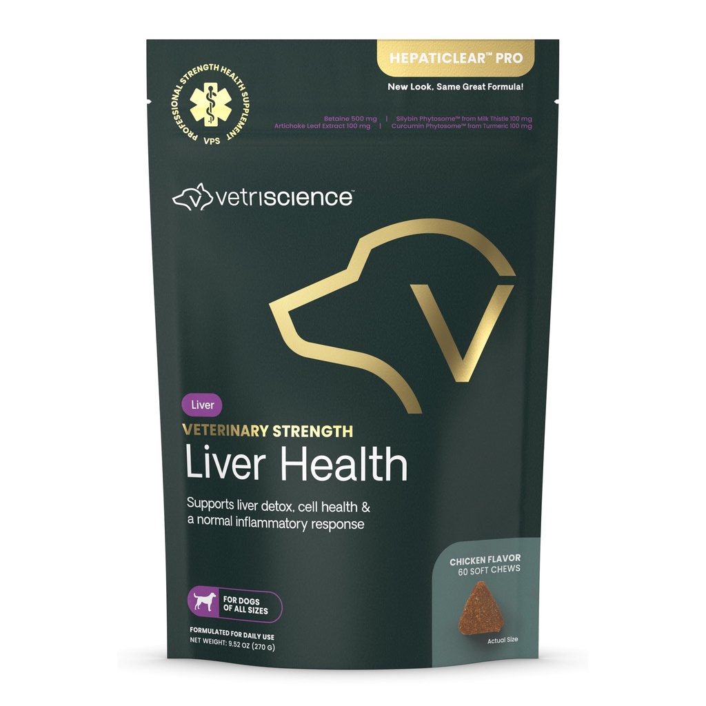 VetriScience Veterinarska moč Jetra Health Chews - Pasja jetra nega dopolnilo za Detox podporo - Dog dodatek - Podpora Imunski sistem - Ni potrebno posting - 60 Count