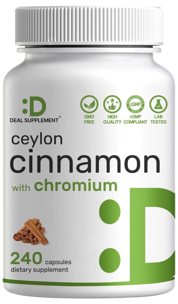Cejlon cimet s kromom 1000mcg, 240 Kapsule 