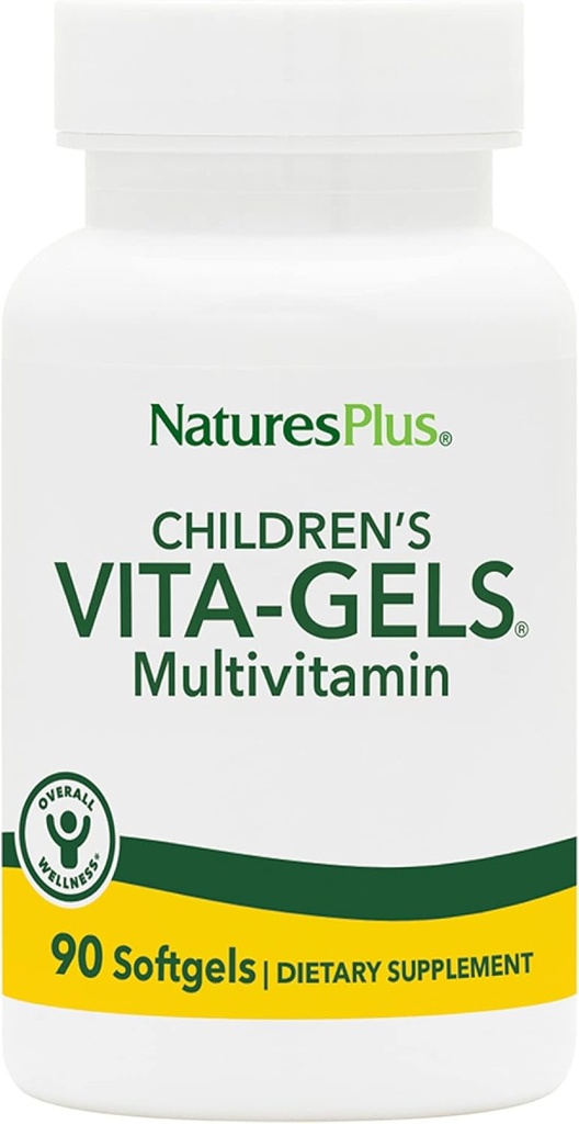 NaravaPlus za otroke Vita-Gels Multivitamin, naravna oranžna aroma - 90 softgels, pakiranje 2 - Gluten brezplačno - 180 skupaj služijo