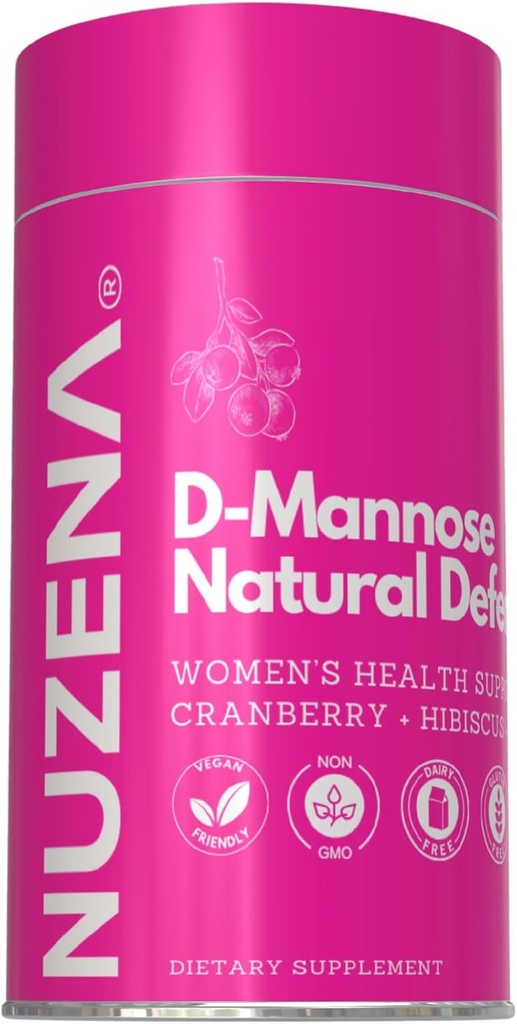 Nuzena D-manoza + 1000mg z brusnico 150mg, Pakiranje 60 Naravne obrambe Sečni trakt podporne kapsule s Hibiscus Flower 100mg in Dandelion Root 100mg na serviranje 2 kapsul