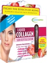 Uporabna prehrana Liquid Collagen Skin Revitalizacija - 10 Liquid Tubes - Kolagen, Biotin & Silica - Tropical Jagoda & Kiwi Flavor - 10 Servings