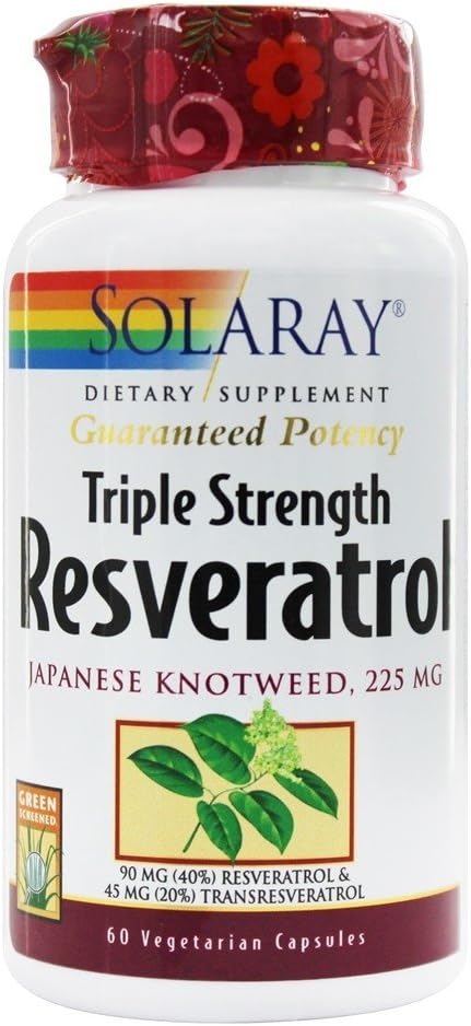 Solaray Triple Jakost Resveratrol - 225 mg - 60 Vegetarijanskih kapsul