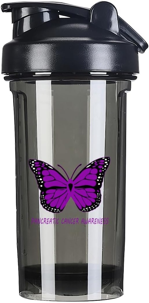 Ozaveščenost o raku trebušne slinavke 18 Ounce Shaker plastenka Drink Mixer Pre Workout Protein Shake Meal zamenjava Shake Plastenke 500ML/18 Oz Black&-1