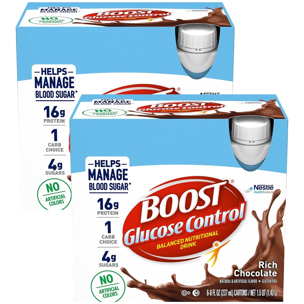 Boost Glucose Control Bogata čokolada pripravljena za pitje, 8 oz., 12 Count