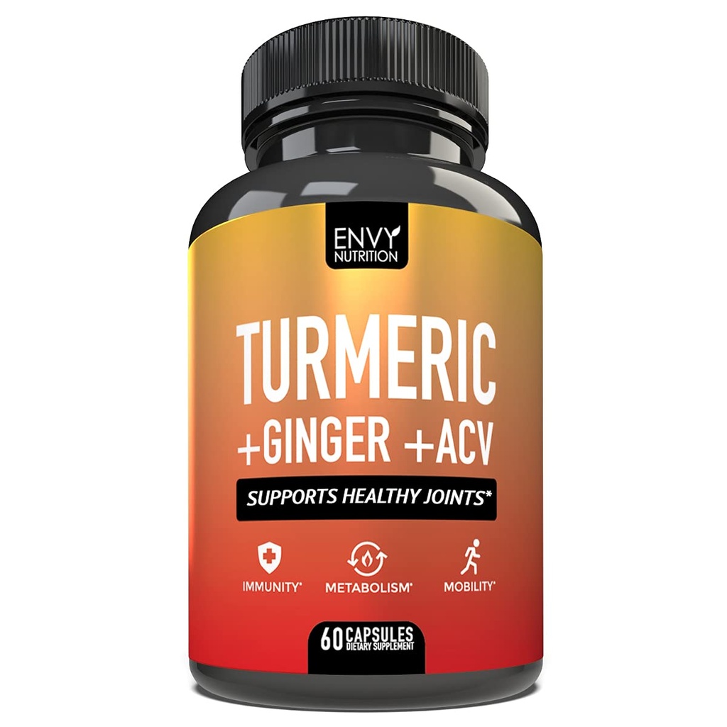 Envy Nutrition Kurkuminoidi, bioperine (črna paprika) za večjo absorpcijo - 60 kapic
