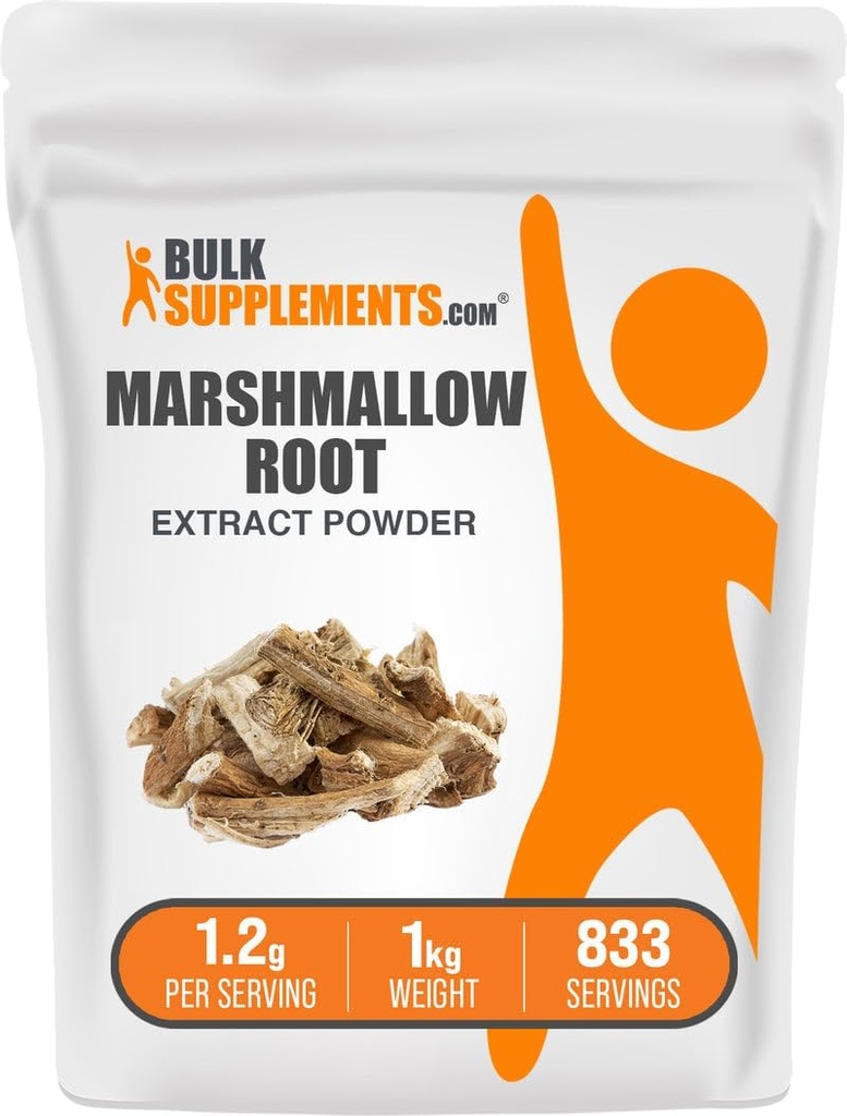 BulkSupplements.com Marshmallow korenski ekstrakt v prahu - Marshmallow korenski dodatek, Zeliščni dodatek - Gluten Free, 1.2g na Serving, 1kg (2,2 lbs) (Pack of 1)